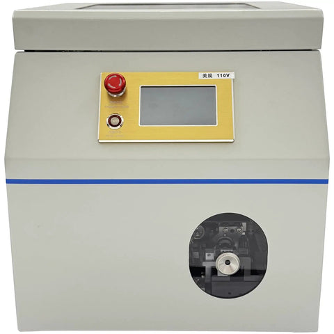 Automatic Terminal Crimping Machine With Color Touch Screen And Auto Vibratory Bowl Feeder For Ferrule Crimping Tool front view with control panel.