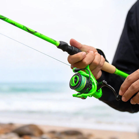 Zephyr Dual Tip Spinning Rod And Reel Go-To Combo, 7ft Medium And Medium-Heavy, 3000 Reel, in use at a beach