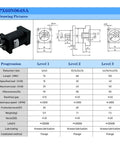 Diagram and specifications of PX60N064SA Planetary Gearbox Reducer With Ratios 64 96 100 120 144 150 180 216 For Nema 23 And Nema 24 Steppers And Servo Motors Electronic Starter Heavy Duty Brushless Industrial Motors High Torque Gear Reduction.
