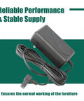Replacement 29V 2A Switching Power Supply Adapter For Your Recliner Sofa Lift Chairs 2 Pin Connector With 90 Degree Plug Compatible With KDDY008M KDDY001 KDDY008 KDDY008F ZBHWX-A290020A W52RA73-290018 HXY-270V2220A black AC/DC adapter with coiled cord