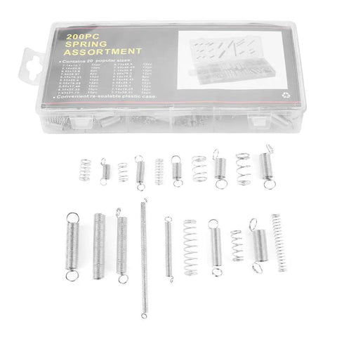 Vistreck 200pcs Heavy Duty Carbon Steel Compression And Extension Springs Assortment Kit In 20 Sizes With Organizer Box For Toys Crafts And Home Appliances Fix It Fast, spring kit in case