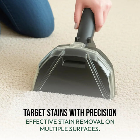 Front view of replacement 5-inch stain tool for Bissell Little Green HydroSteam carpet cleaner; grey plastic housing.