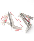 Heavy Duty Spring Hinge Folding Lifting Brackets For Furniture Support Hinges Cabinets And Benches Tough As Nails 80 Degree Opening Steel Construction Easy Install Set Of 2 with measurements
