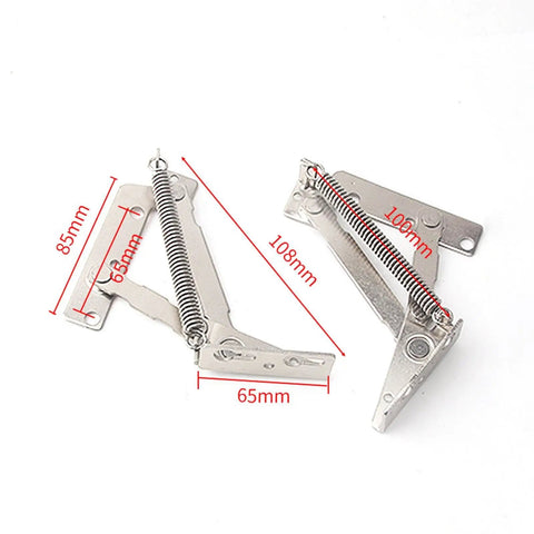 Two Pieces 80 Degree Foldable Lifting Brackets Sofa Hinge Self Locking Steel For Heavy Duty Support