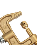 Close-up of 500A Brass G Style Welding Ground Clamp Universal Earth Clamp showing reinforced screw detail.