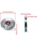 Heavy Duty 73x10mm Iron Cable Pulley With V Shape Wheel Bearing Idler Quiet Steel Load Bearing Up To 215KG dimensions