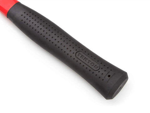 Close-up of handle on 16 Oz Rubber Mallet With Fiberglass Handle Double Faced Solid Head Vibration Dampening Core Poly Jacket Protection