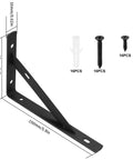 8 Piece L Shaped Metal Shelf Brackets For Wall Mounts Heavy Duty Support with screws and anchors, dimensions shown
