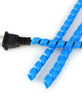 Blue Must-Have Spiral Cable Wrap 16.4 Ft Durable PP Spiral Cable Protector with electrical plug, 8 mm inner diameter