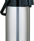 Stainless Steel Vacuum Air Pot Beverage Dispenser 1 Gallon Capacity With Lever Pump Brew Thru Stem Unbreakable Construction