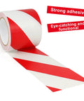 High Visibility Red And White Floor Marking Tape 4 Inch By 108 Feet Self Adhesive Waterproof Caution Strip for marking areas