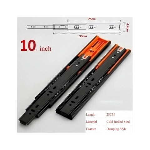 Heavy Duty Undermount Drawer Slides With Slick Soft Buffer Closure And Kick Butt Metal Build For Smooth Cabinet Runs and No Sweat Furniture Assembly, 10 inch length.