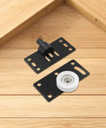 8 Pairs Black Carbon Steel Sliding Door Wheels For Closets And Wardrobes Rock Solid Heavy Duty Cabinet Pulleys with plates and rollers.
