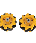 48mm Mecanum Wheel Set With TT Motors For Smooth Omnidirectional Robot Movement, rubber coated wheels, top view
