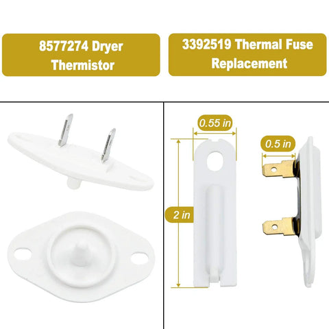 Dryer Heating Element Kit Compatible With Whirlpool Cabrio Kenmore He2 He3 Maytag Dryers Replacement NiCr Coil shown in parts