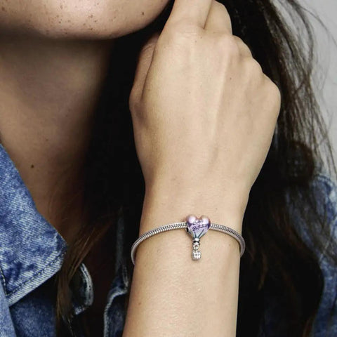Birthday Hot Air Balloon Charm For Moments Bracelet In Sterling Silver With Multicolor Enamel Finish Gift Box Included Women Jewelry Gift Totally Cute Birthday Accessory For Her