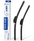 Premium 26 And 16 Inch Front Windshield Wiper Blades 2 Pack on display with ruler, natural rubber, U hook design for Toyota
