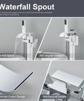 Freestanding Tub Filler With Handheld Shower Kit Floor Mounted Chrome Bath Faucet Easy One-Handle Control And Diverter
