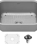 23-Inch Undermount 16-Gauge Stainless Steel Single Bowl Kitchen Sink Kit With T304 Steel 18-10 Chrome Nickel Finish European