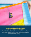 Colorful fabric of Sweet Tea Comfort Pro Rocker Outdoor Rocking Chair with GCI outdoor logo visible.
