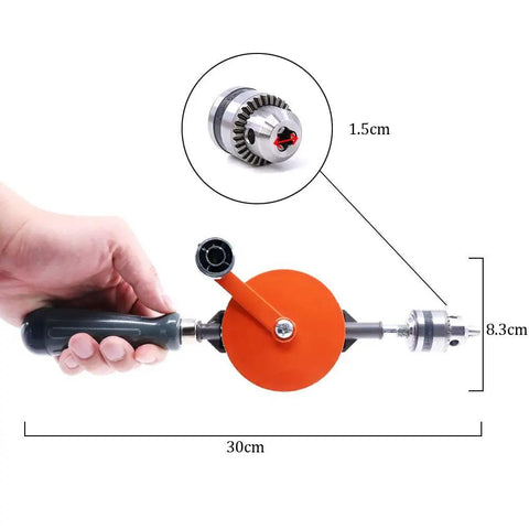 Powerful Mini Hand Drill With 1/4 Inch Capacity And 13 Piece Drill Bit Set DIY Friendly Manual Drill With Steel Double Pinions Easy Grip Handle For Wood And Plastic Projects