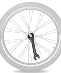 2 Piece Bike Hub Cone Wrench Set For Wheels And Pedals, Four Sizes 13 14 15 16 Millimeters, double-sided wrench inside a bike wheel