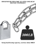 Heavy Duty Bike Chain Lock Built Tough With Case Hardened Steel Security Chain and padlock, weatherproof, 300lb capacity.
