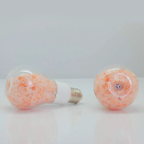 Salt Light Bulbs 60 Watt Equivalent 7W Dimmable LED A19 Salt Lamp Bulbs With Warm Amber Glow, pink salt crystal design, E26 base