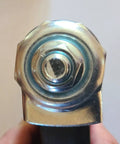 Close-up of threaded stem on 5 Inch Polyolefin Caster Wheel With Swivel Stem For Steel Convertible Hand Trucks Replacement.
