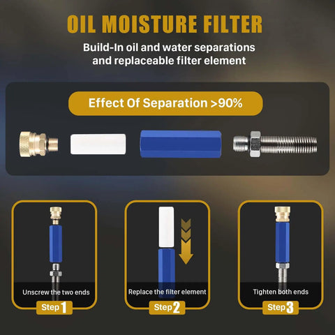 3 Stage PCP Hand Pump For Air Rifles And Airguns High Pressure Up To 4500 Psi 30 MPa With 8mm Copper Quick Connector oil moisture filter