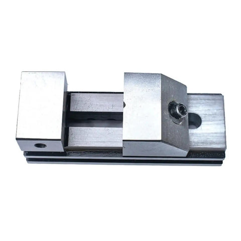 Heavy Duty Machine Vise With Quick Adjust Sliding Jaws Built Tough For Lathes Mills And Cnc Workbenches, top view showing sliding jaws.