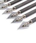Carbon Crossbow Bolts 7.5 Inch with 100 Grain Target Tips and Broadheads, Field Point or Blade Compatible, 6 Pack