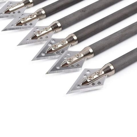 Carbon Crossbow Bolts 7.5 Inch with 100 Grain Target Tips and Broadheads, Field Point or Blade Compatible, 6 Pack