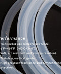 Three Quarter Inch ID By Seven Eighth Inch OD Food Grade Silicone Tubing High Temperature Flexible Crystal Clear close-up