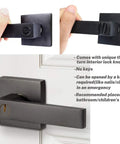Privacy Door Lever With Lock Matte Black Door Handle Set showing thumb turn knob and emergency key access for interior doors
