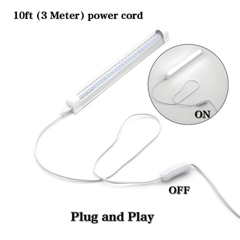 10 Foot T5 T8 LED Tube Power Extension Cord With On Off Switch US Plug for integrated lighting system, plug-and-play setup