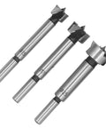 Professional Grade 5 Piece Forstner Drill Bit Set Sizes 15 Through 35 Millimeter, showing 15mm, 20mm, and 25mm bits.