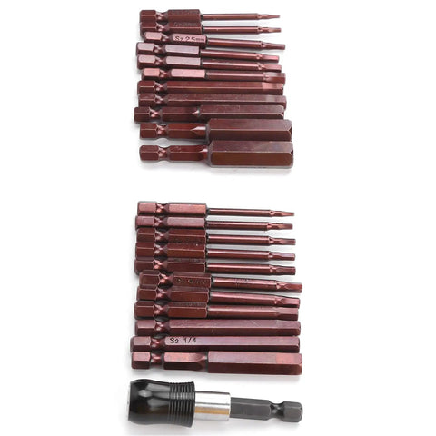 23 Piece Screwdriver Bit Set with Hex Heads And Two Styles Made From Top Tier S2 Steel For Heavy Duty Drilling And Manual Tools, assorted bits