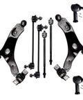 Ford Focus Front Control Arm Kit 2006 2007 2008 2009 2010 2011 With Front Lower Control Arm And Ball Joint Inner And Outer Tie Rod Ends And Front Sway Bar End Links Ready To Roll Complete Front Suspension Kit black steel