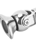 Premium Rotating Head Magnetic Door Stopper Made From 316 Marine Grade Stainless Steel With Self Aligning Adjustable Catch Holder Perfect For Boats Yachts Rv And Heavy Doors Windows, close-up of spherical head.