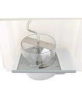 Beefy Heavy Duty Ice Container Bucket Assembly Replacement for Refrigerator, white plastic and metal interior, top view