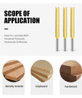 1/4 Inch Lengthened Straight Router Bit With Double Blade For Deep Slotting Clean Precise Groovin Cutter Perfect For Woodworking And Cabinetry Projects on various materials.