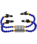 Versatile Third Hand Welding Table Clamp With Flexible Arms For Soldering Projects And Precision Hold Down Assembly Work To Keep Wires And Components Locked Tight Without Breaking A Sweat On Any DIY Build, featuring four flexible arms and plastic clips.