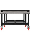 Heavy Duty Steel Welding Fixture Table With Sturdy Carry Handle And Precision Laser Cut Slots, mobile frame and locking casters.