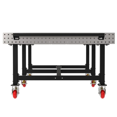 Heavy Duty Steel Welding Fixture Table With Sturdy Carry Handle And Precision Laser Cut Slots, mobile frame and locking casters.