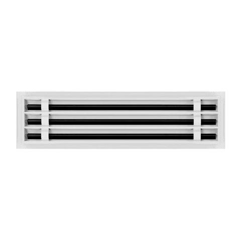 22x6 White Modern AC Vent Cover for ceiling, walls, floors; decorative linear slot diffuser register grille for home duct ventilation.