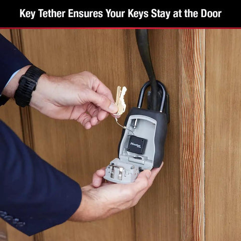 Retractable Lock Box Key Tether For 5400 Series Lock Boxes, 36 Inch Extendable Cable, Easy Mount With Ultra Strong VHB Tape, Keeps Your Keys Safe On The Go, Fits Inside 5400 5401 5414 5415 5420 5424 5425 5440 5441 Lock Boxes