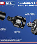 3/4 To 1/2 Inch Impact Socket Adapter Reducer For Quick Tool Swaps And Versatility Converts 3/4 Drive To 1/2 Drive