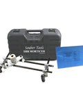 Knuckle Buster Proof Precision Door Bore Mortiser Master Kit With Thirty Plus Carbide Tipped Wood Cutters And Relentless Plunging Accessories For Weekend Project Hustle in sturdy case and accessories.