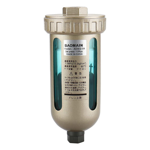 Auto Drain Valve For Air Compressor System Automatic Water Discharge Zero Air Loss Nylon Bowl Half Inch To Three Eighths Inch PT Inlets AD40204 1 MPa